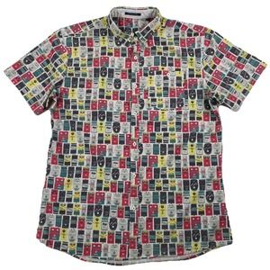 William Murray Pedal to the Metal Guitar Effects Button Up Shirt Men's Large